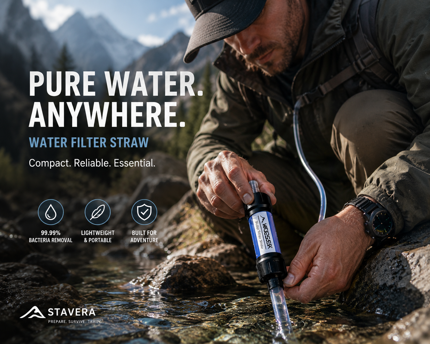 Stavera™ Survival Water Filter Straw