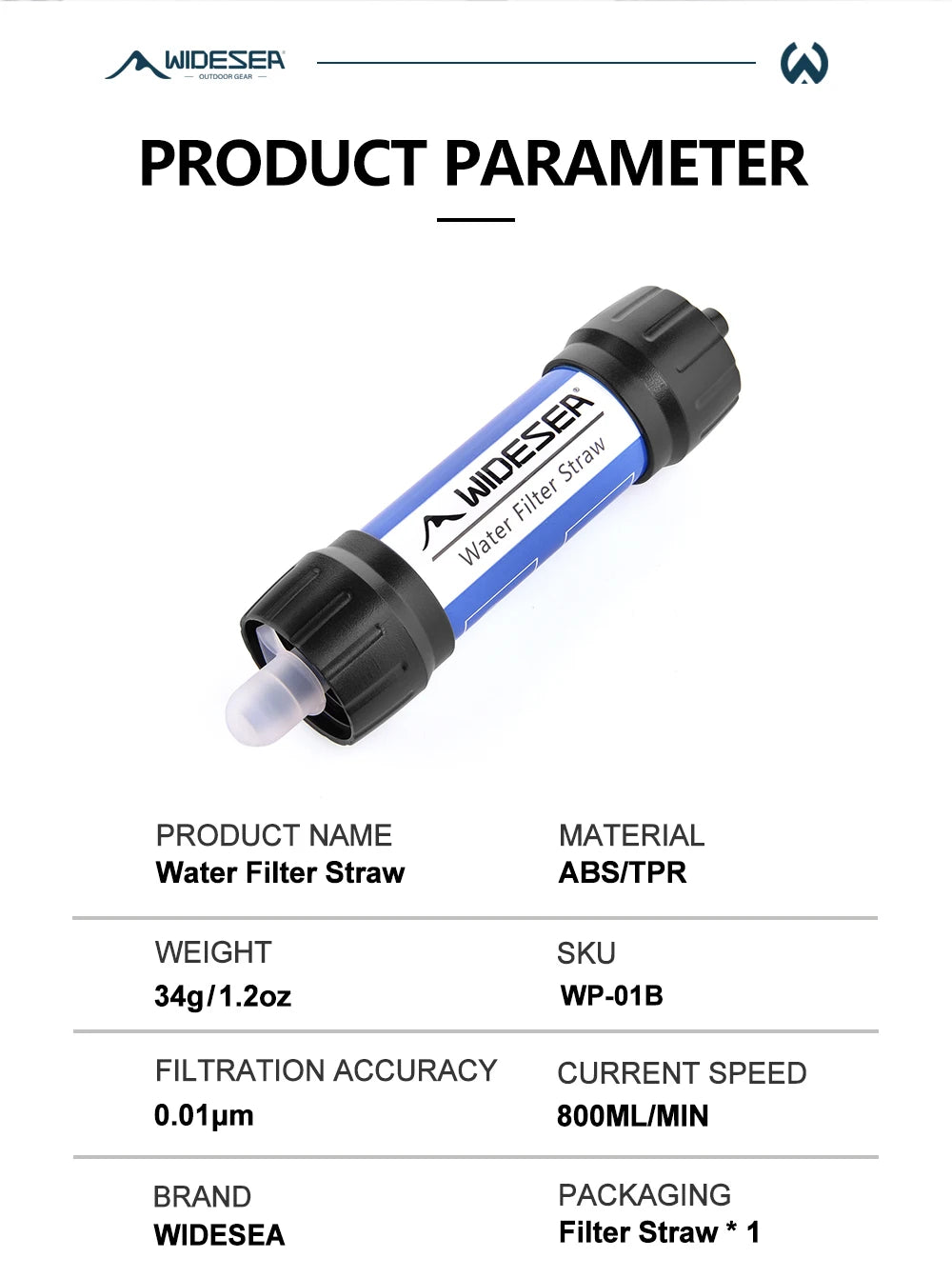 Stavera™ Survival Water Filter Straw